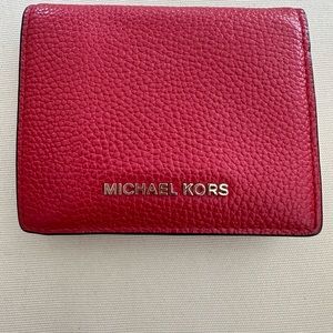 Michael Kors red leather wallet